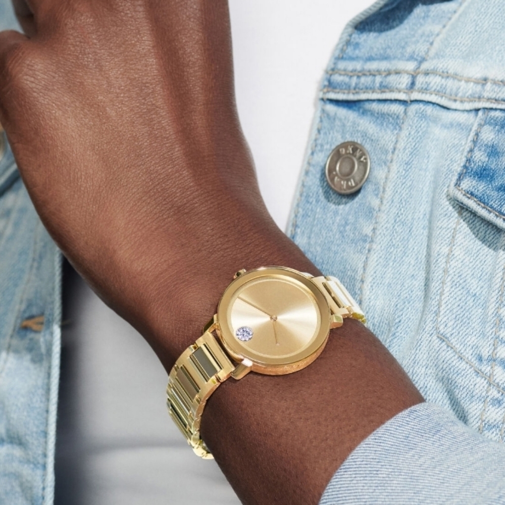 Movado Bold Mid-Size Crystal Watch 36mm